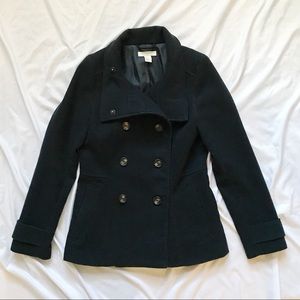 [SOLD] H&M Navy Double Breasted Peacoat
